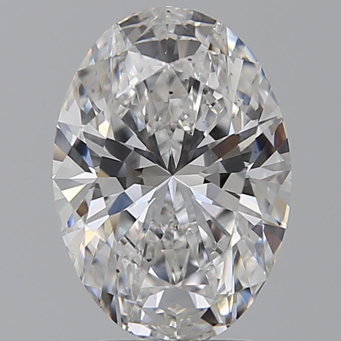 3.08 Carat Oval Lab Diamond with  Cut Diamond in 14KT  view 1
