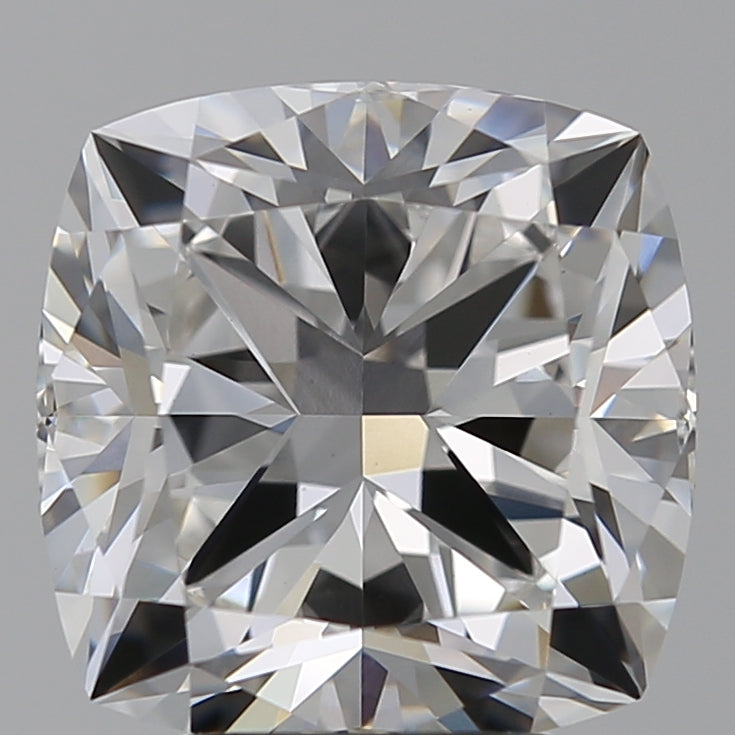 4.53 Carat Cushion Lab Diamond with  Cut Diamond in 14KT  view 1

