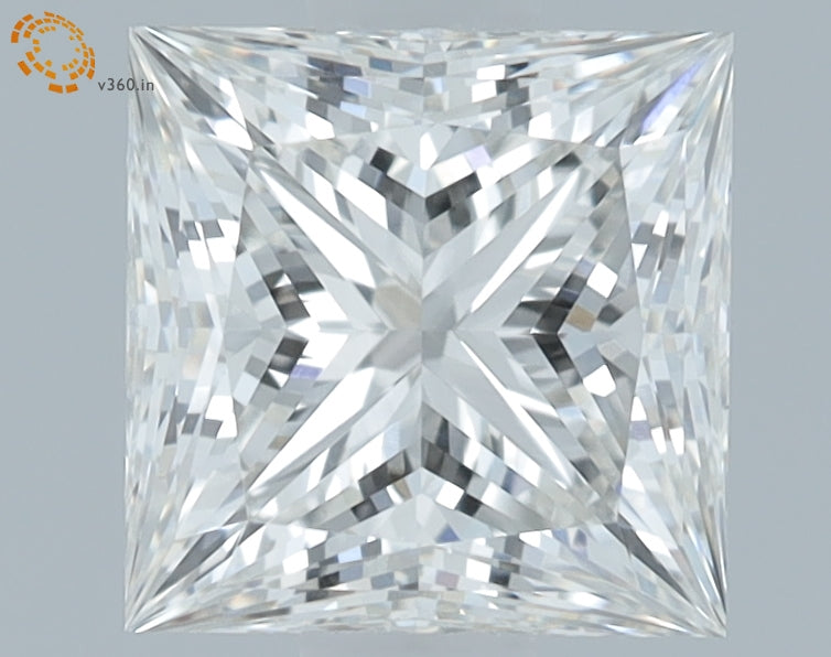 1.0 Carat Princess Lab Diamond with  Cut Diamond in 14KT  view 1
