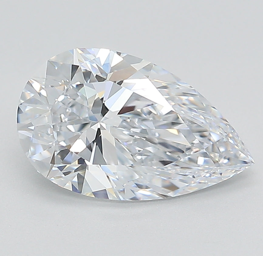2.0 Carat Pear Lab Diamond with  Cut Diamond in 14KT  view 1
