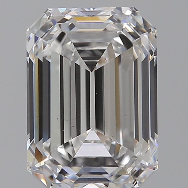 5.27 Carat Emerald Lab Diamond with  Cut Diamond in 14KT  view 1
