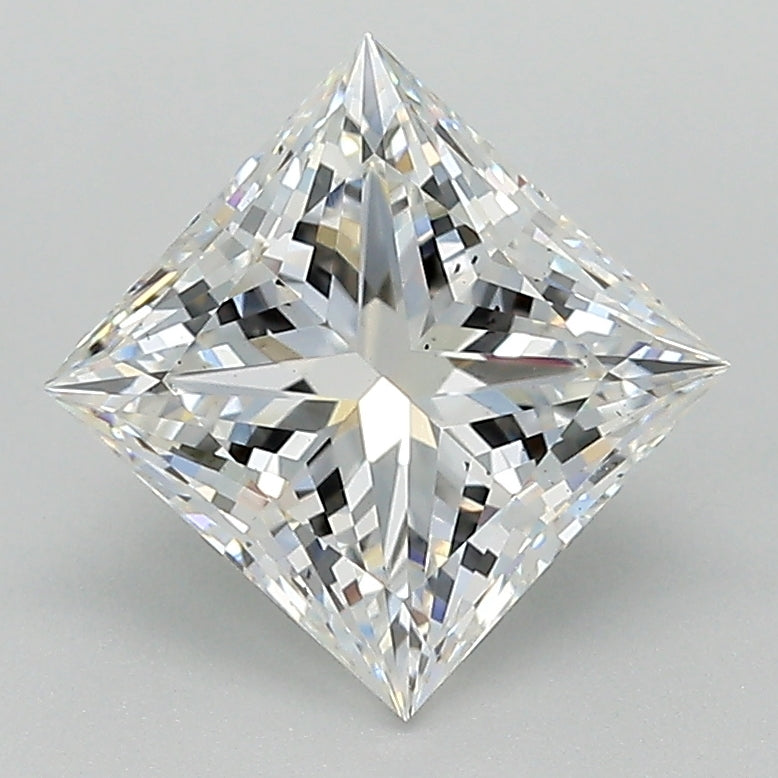 1.94 Carat Princess Lab Diamond with  Cut Diamond in 14KT  view 1
