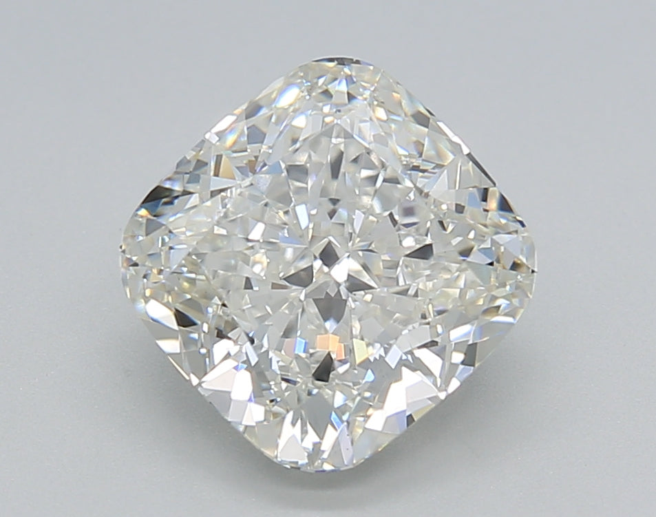 2.77 Carat Cushion Lab Diamond with  Cut Diamond in 14KT  view 1
