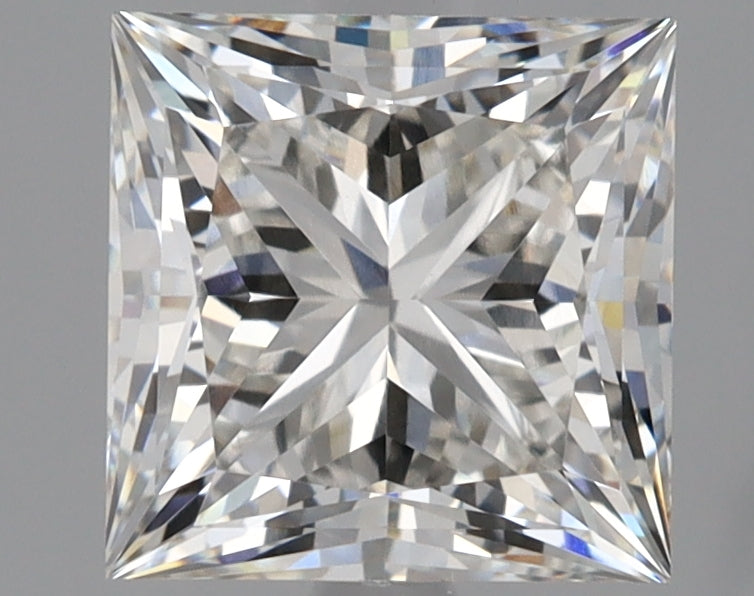 2.25 Carat Princess Lab Diamond & 2.22 Carat Princess Lab Diamond with  Cut Diamond in 14KT  view 1
