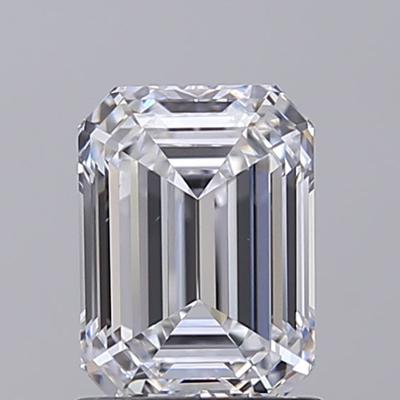 1.5 Carat Emerald Lab Diamond with  Cut Diamond in 14KT  view 1
