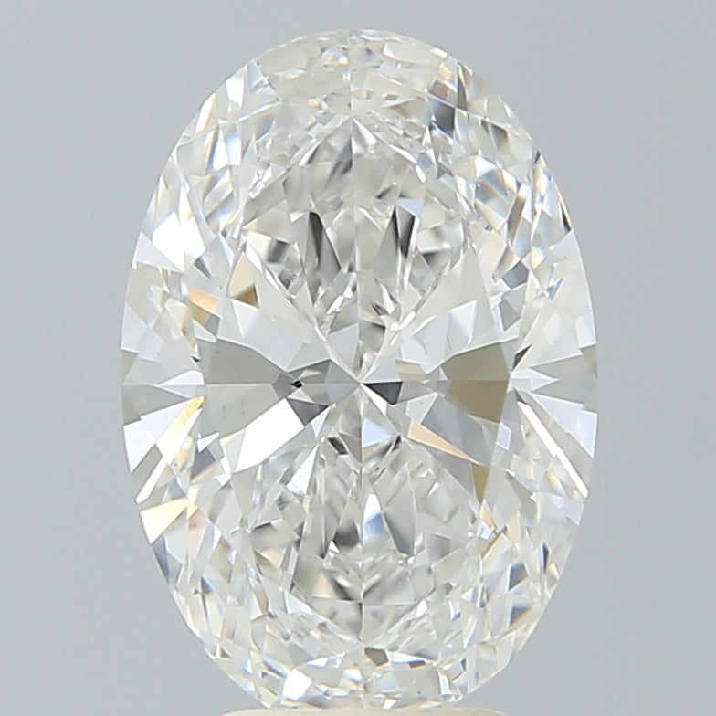 4.38 Carat Oval Lab Diamond with  Cut Diamond in 14KT  view 1
