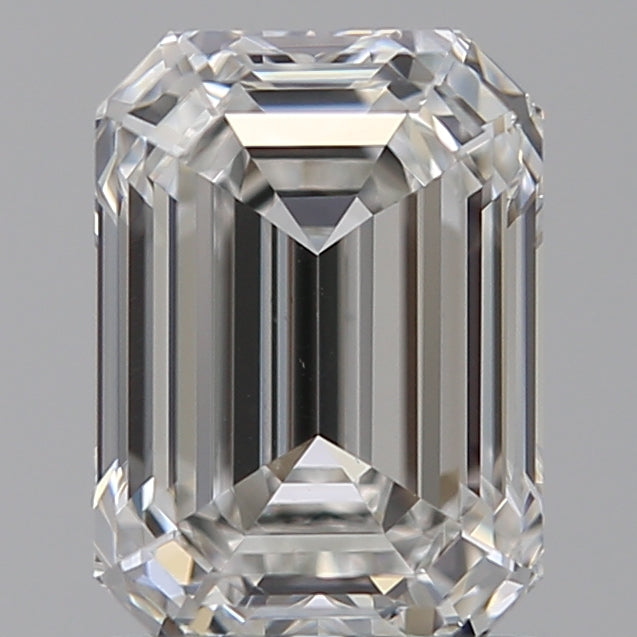 1.5 Carat Emerald Lab Diamond with  Cut Diamond in 14KT  view 1
