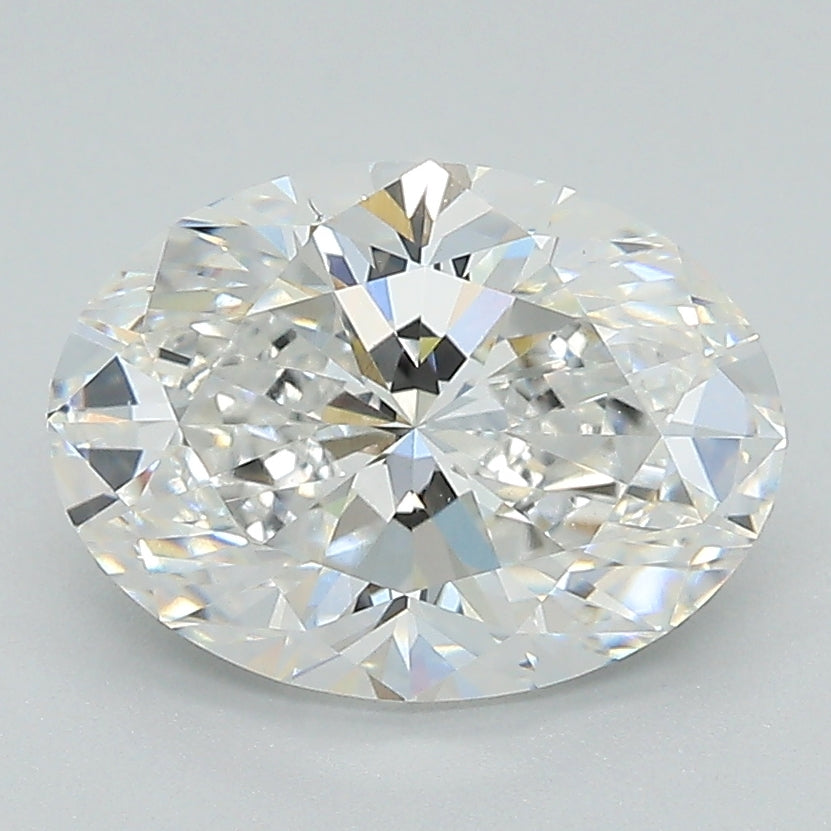 2.5 Carat Oval Lab Diamond with  Cut Diamond in 14KT  view 1
