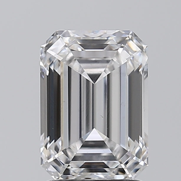 2.02 Carat Emerald Lab Diamond with  Cut Diamond in 14KT  view 1
