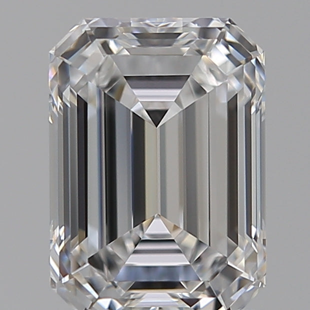 1.5 Carat Emerald Lab Diamond with  Cut Diamond in 14KT  view 1
