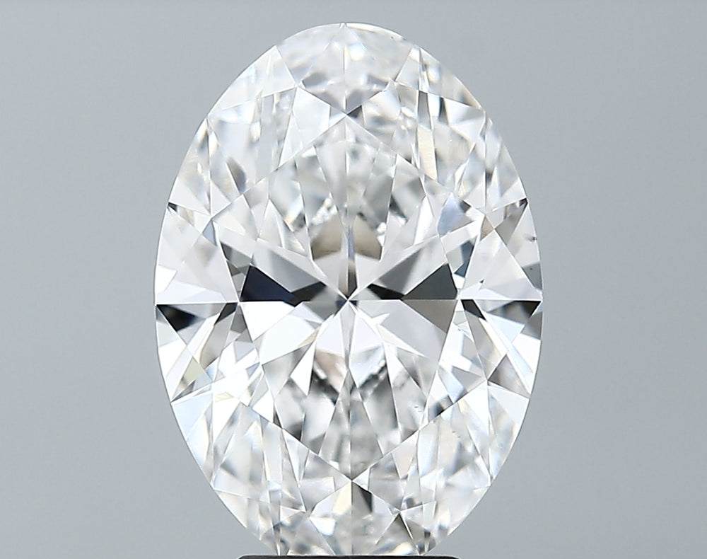 4.54 Carat Oval Lab Diamond with  Cut Diamond in 14KT  view 1
