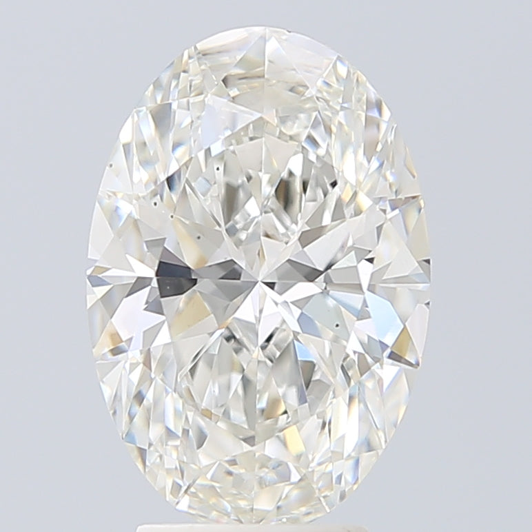 4.15 Carat Oval Lab Diamond with  Cut Diamond in 14KT  view 1
