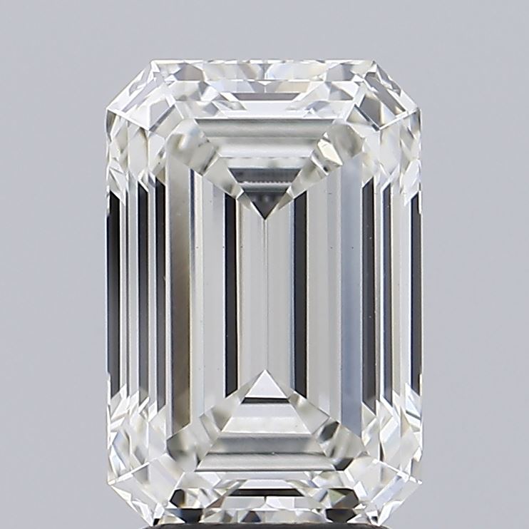 2.12 Carat Emerald Lab Diamond with  Cut Diamond in 14KT  view 1
