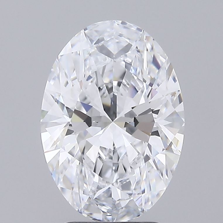 3.24 Carat Oval Lab Diamond with  Cut Diamond in 14KT  view 1

