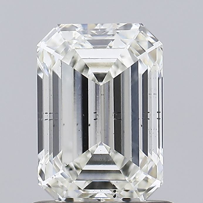 1.12 Carat Emerald Lab Diamond with  Cut Diamond in 14KT  view 1
