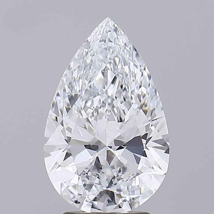 3.0 Carat Pear Lab Diamond with  Cut Diamond in 14KT  view 1
