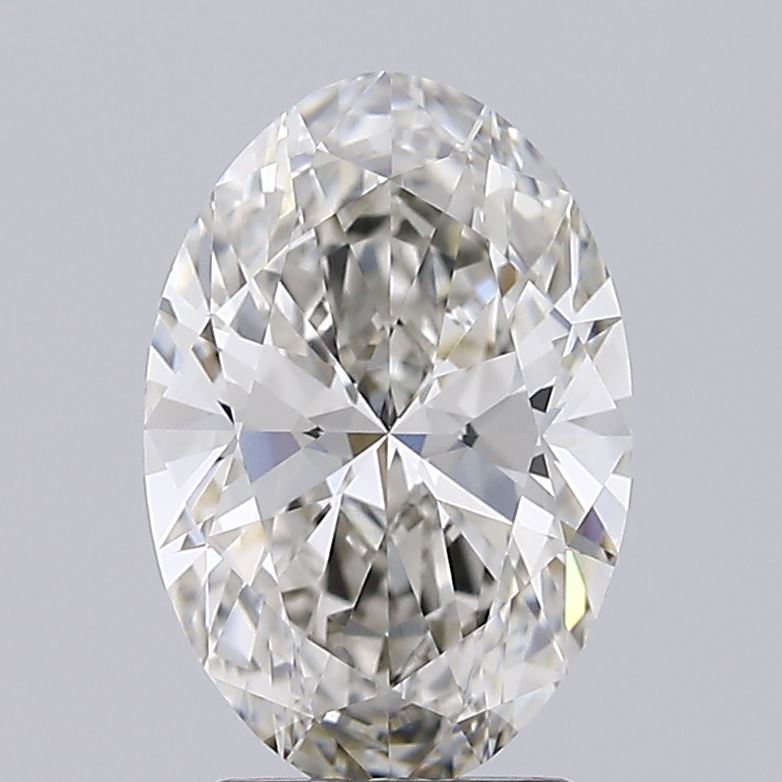 2.54 Carat Oval Lab Diamond with  Cut Diamond in 14KT  view 1
