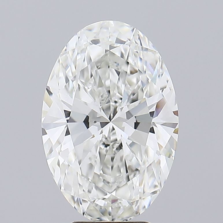 3.87 Carat Oval Lab Diamond with  Cut Diamond in 14KT  view 1
