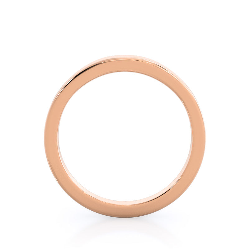 Weaved Cathedral Solitaire Wedding Band with 18KT Rose Gold Cut Diamond in 14KT Rose Gold view 2
