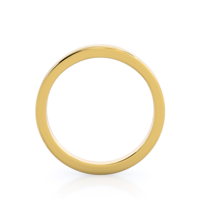Weaved Cathedral Solitaire Wedding Band with 18KT Yellow Gold Cut Diamond in 14KT Yellow Gold view 2
