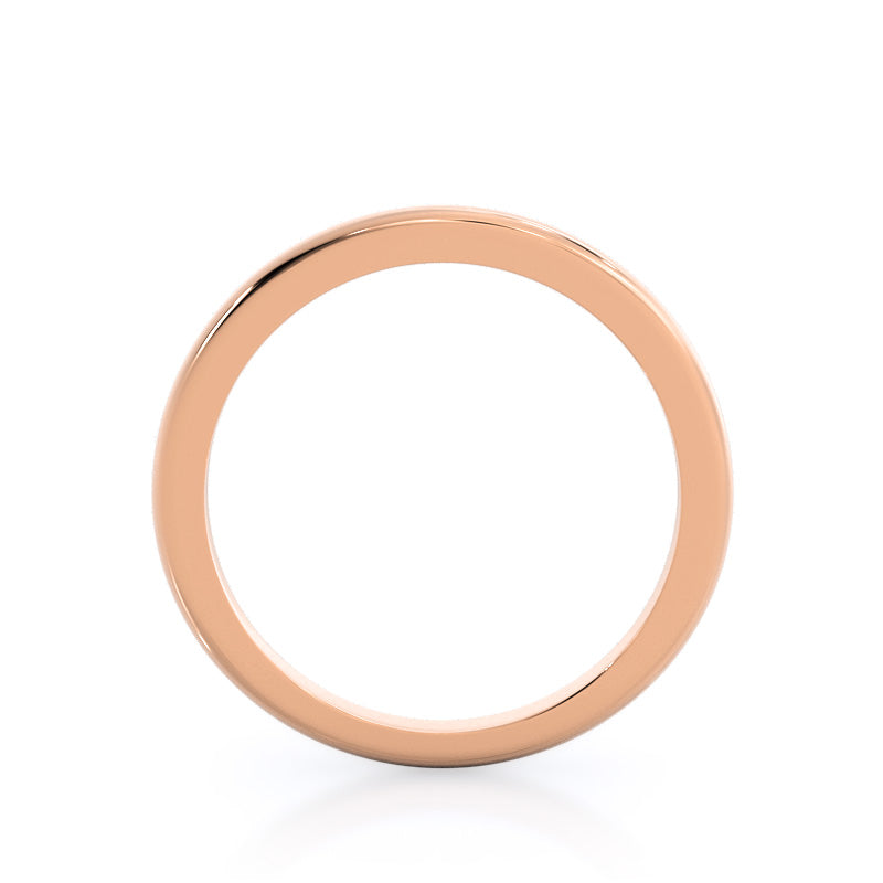 Classic Cathedral Solitaire Wedding Band with 18KT Rose Gold Cut Diamond in 14KT Rose Gold view 2
