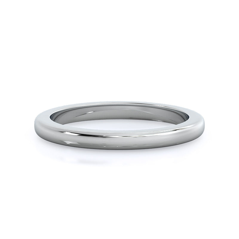Classic Cathedral Solitaire Wedding Band with Platinum Cut Diamond in 14KT Platinum view 1
