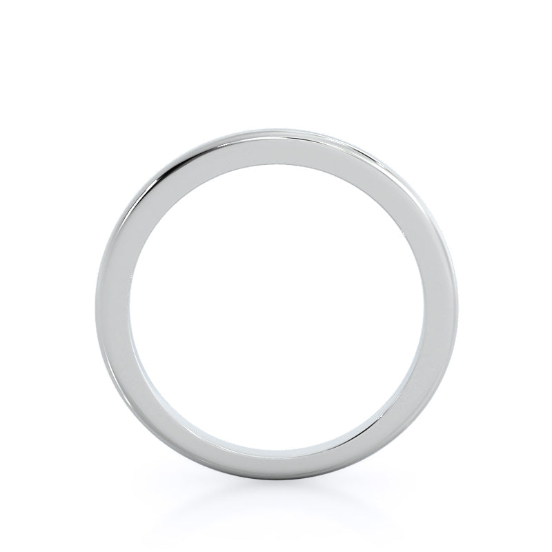 Classic Cathedral Solitaire Wedding Band with Platinum Cut Diamond in 14KT Platinum view 2
