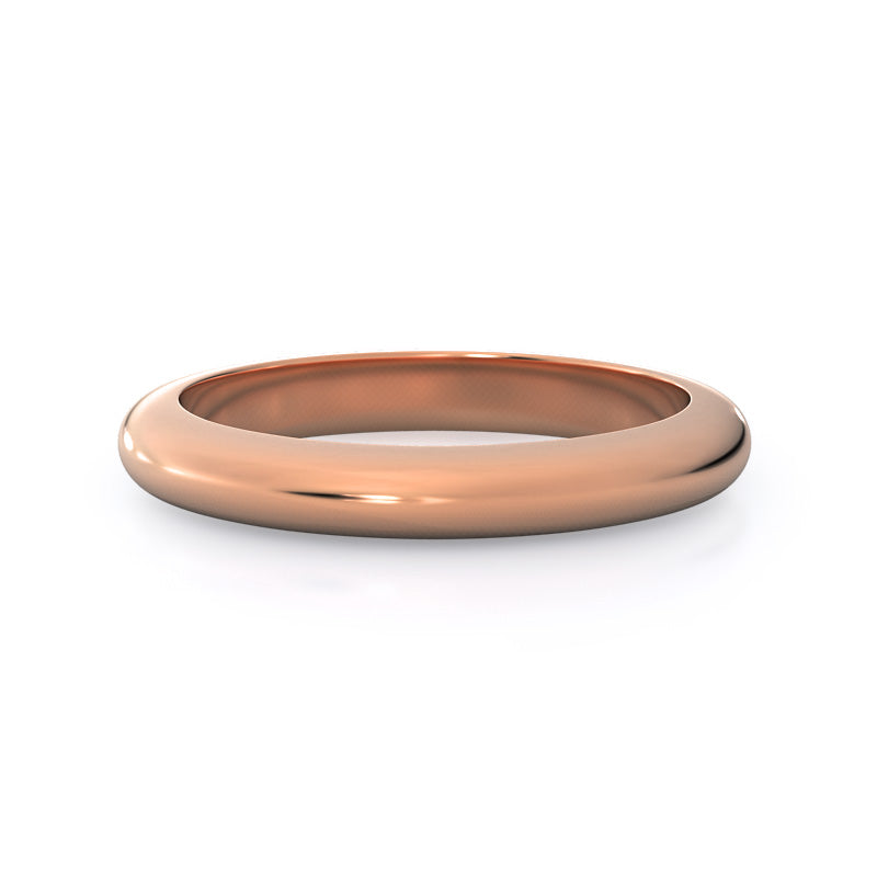 Tapered Cathedral Solitaire Wedding Band with 18KT Rose Gold Cut Diamond in 14KT Rose Gold view 1

