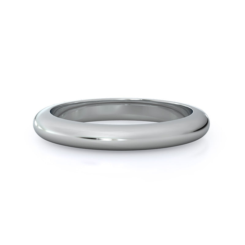 Tapered Cathedral Solitaire Wedding Band with Platinum Cut Diamond in 14KT Platinum view 1
