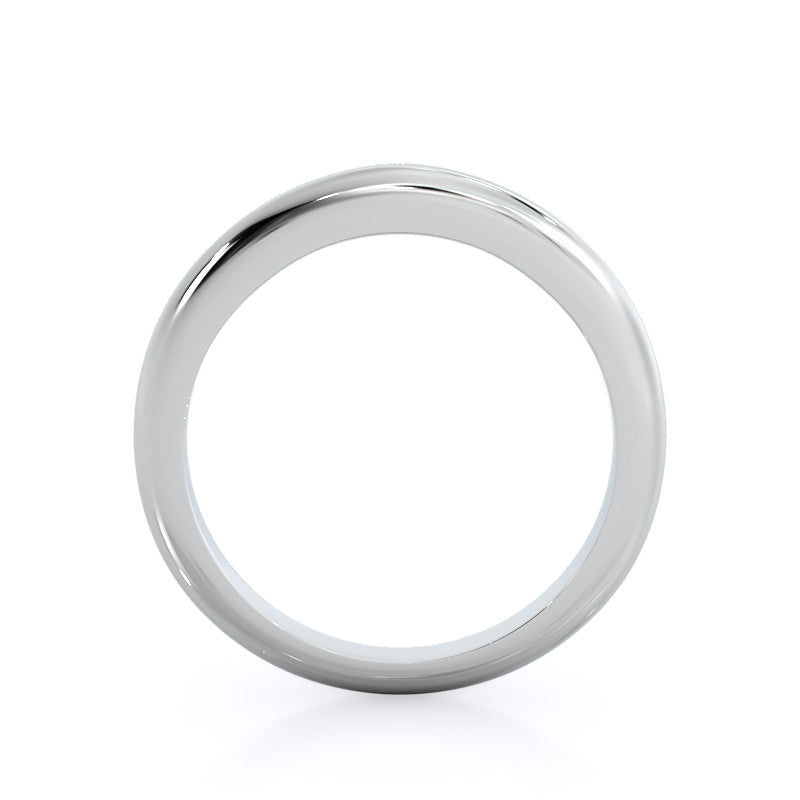 Tapered Cathedral Solitaire Wedding Band with Platinum Cut Diamond in 14KT Platinum view 2
