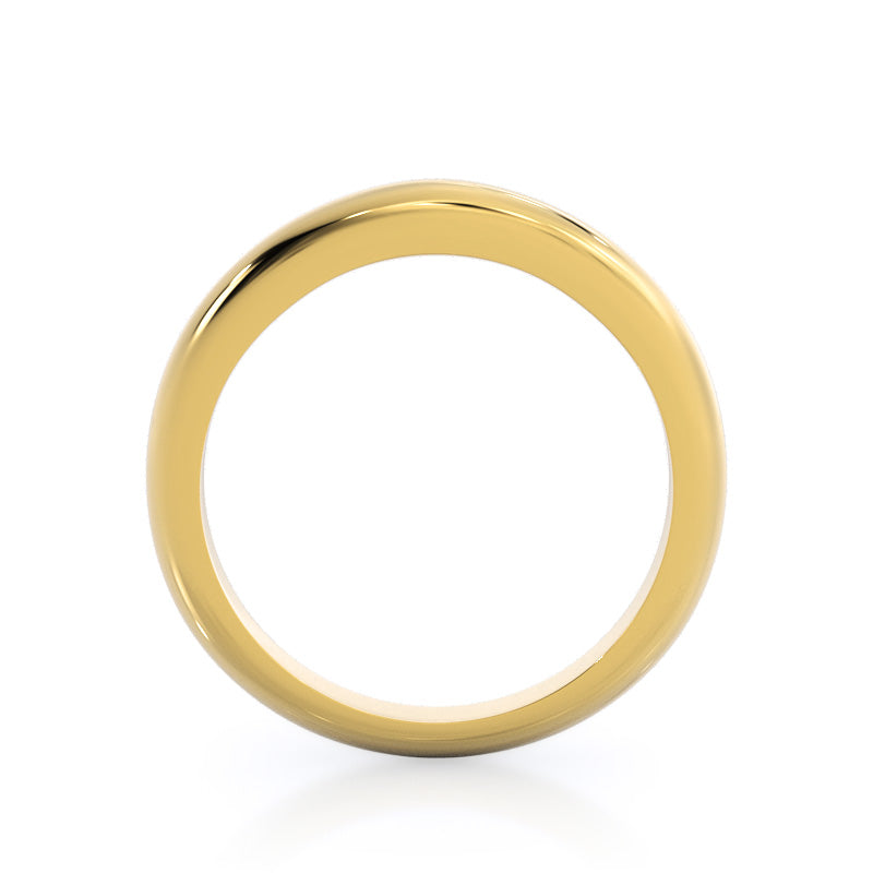 Tapered Cathedral Solitaire Wedding Band with 18KT Yellow Gold Cut Diamond in 14KT Yellow Gold view 2

