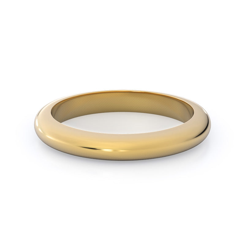 Tapered Cathedral Solitaire Wedding Band with 18KT Yellow Gold Cut Diamond in 14KT Yellow Gold view 4
