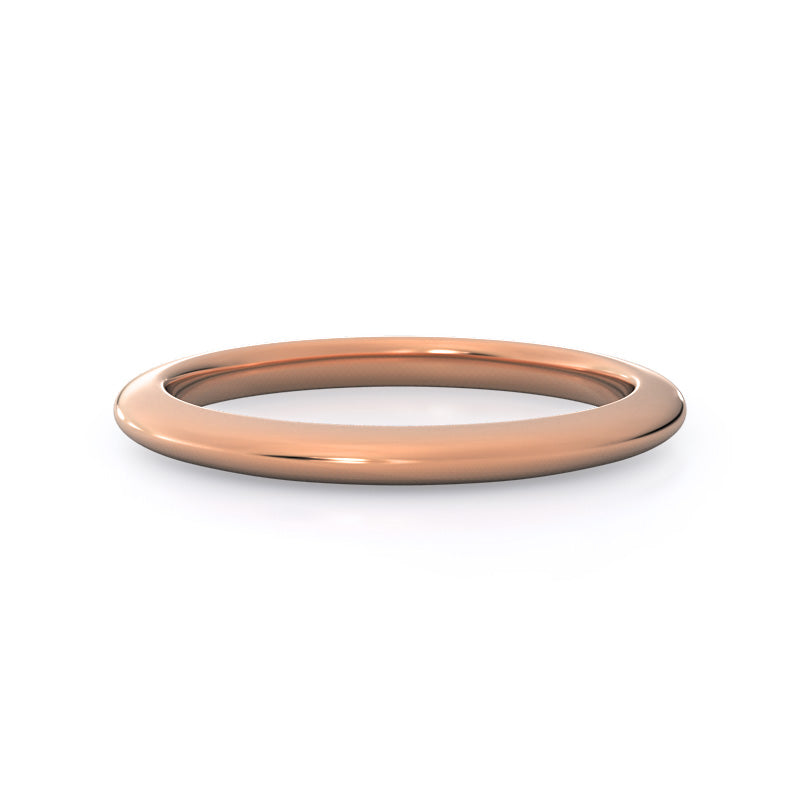 Classic Solitaire Women's Wedding Band with 18KT Rose Gold Cut Diamond in 14KT Rose Gold view 1
