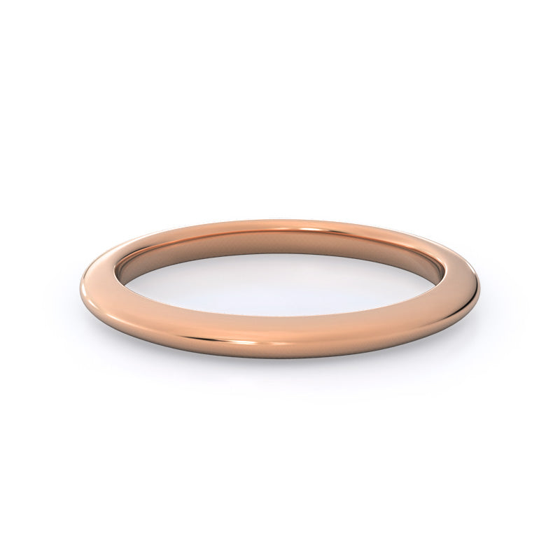 Classic Solitaire Women's Wedding Band with 18KT Rose Gold Cut Diamond in 14KT Rose Gold view 4
