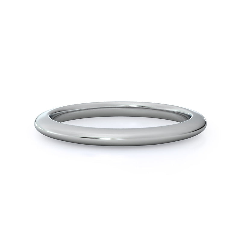 Classic Solitaire Women's Wedding Band with Platinum Cut Diamond in 14KT Platinum view 1
