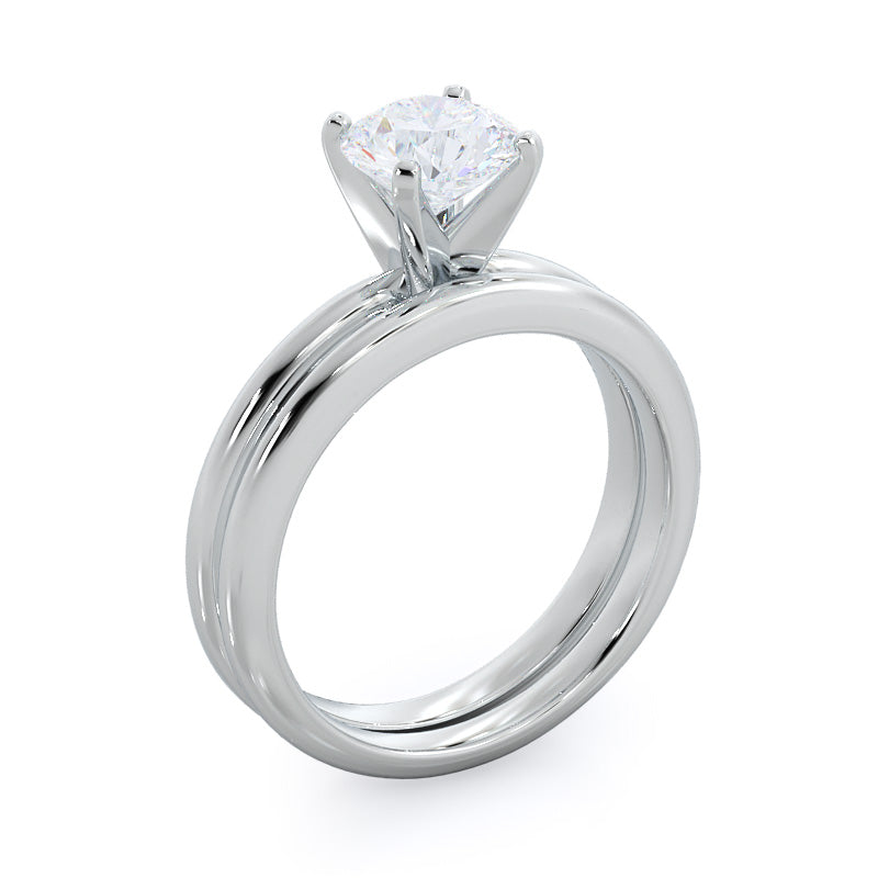 2 1/2 cttw Oval Cut Classic Four Prong Solitaire Diamond Engagement Ring with 2 1/2 Cut Diamond in 14KT Oval view 4
