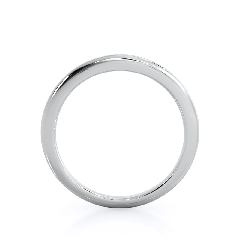 Classic Solitaire Women's Wedding Band with Platinum Cut Diamond in 14KT Platinum view 2
