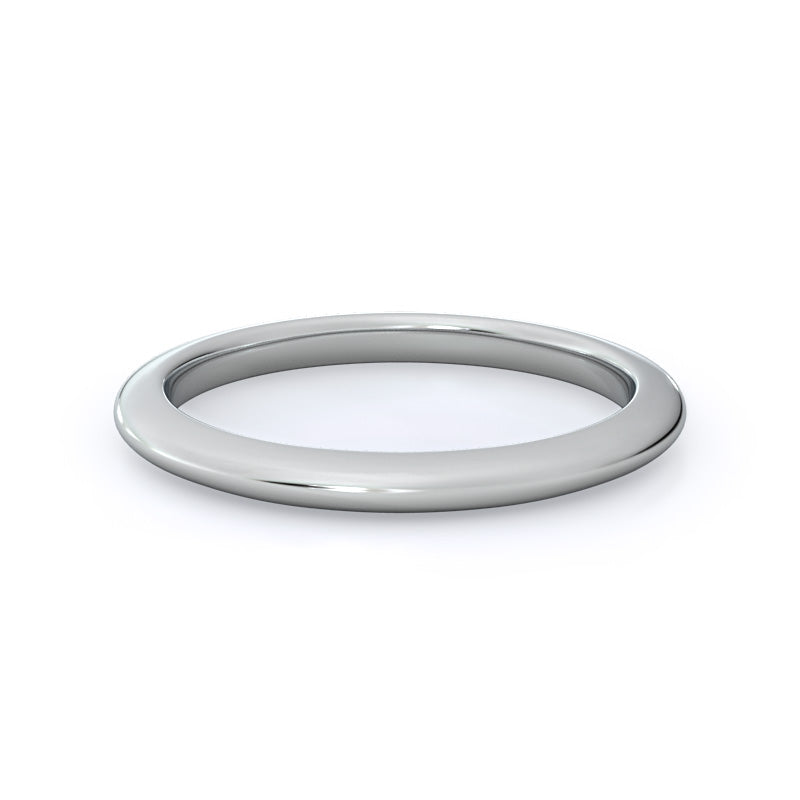 Classic Solitaire Women's Wedding Band with Platinum Cut Diamond in 14KT Platinum view 4
