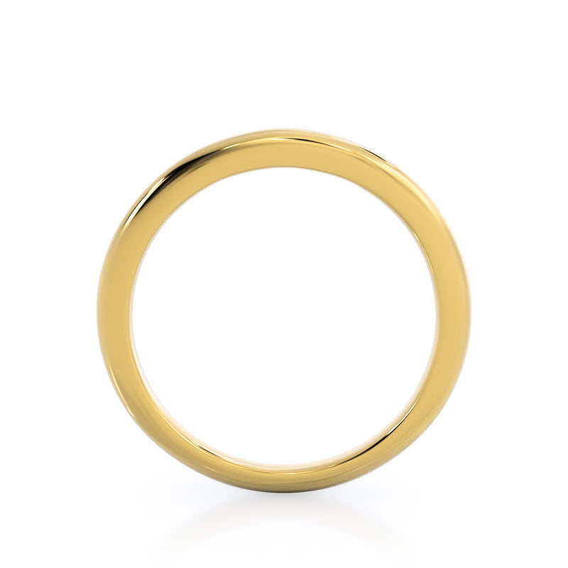 Classic Solitaire Women's Wedding Band with 18KT Yellow Gold Cut Diamond in 14KT Yellow Gold view 2
