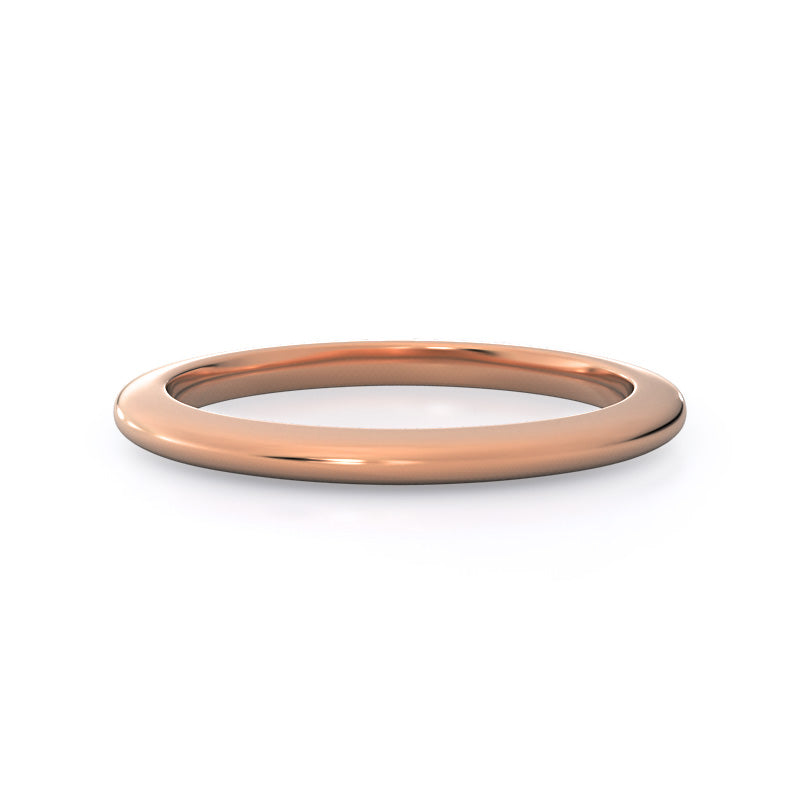 Solitaire Matching Women's Wedding Band with 18KT Rose Gold Cut Diamond in 14KT Rose Gold view 1
