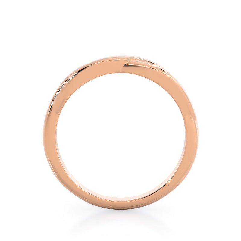 Twisting Solitaire Wedding Band with 18KT Rose Gold Cut Diamond in 14KT Rose Gold view 2
