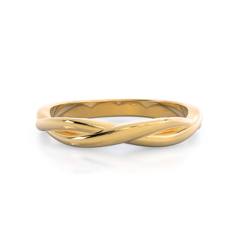Twisting Solitaire Wedding Band