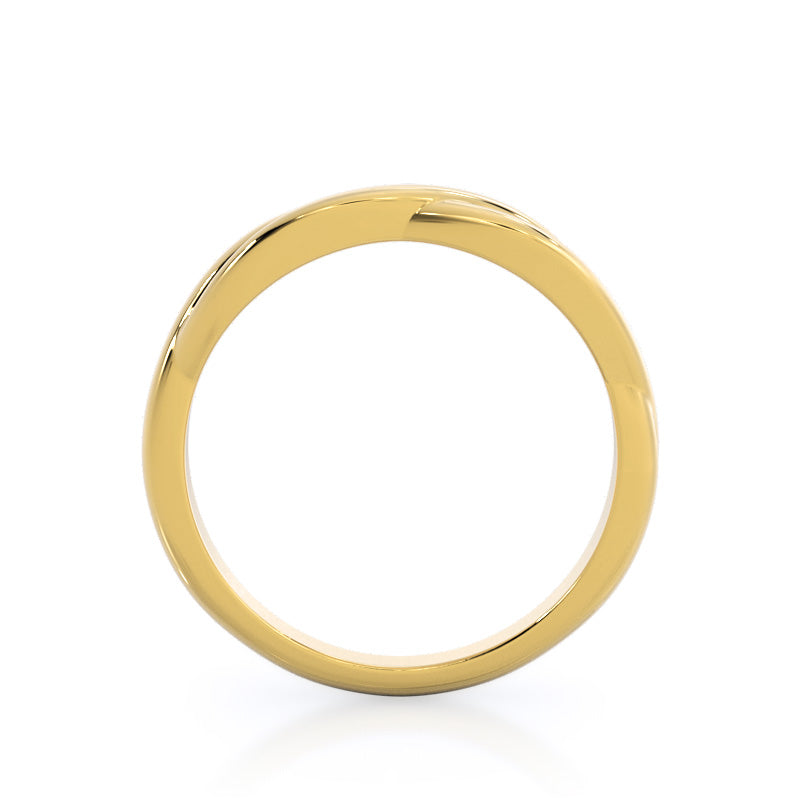Twisting Solitaire Wedding Band with 18KT Yellow Gold Cut Diamond in 14KT Yellow Gold view 2
