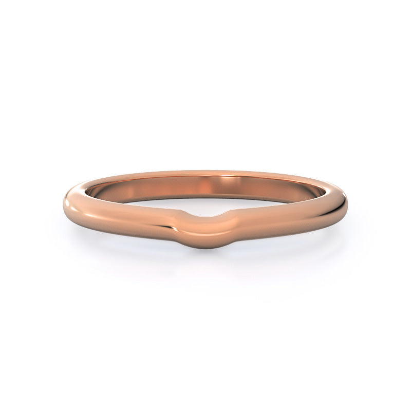 Luminous Six Prong Solitaire Wedding Band with 18KT Rose Gold Cut Diamond in 14KT Rose Gold view 1
