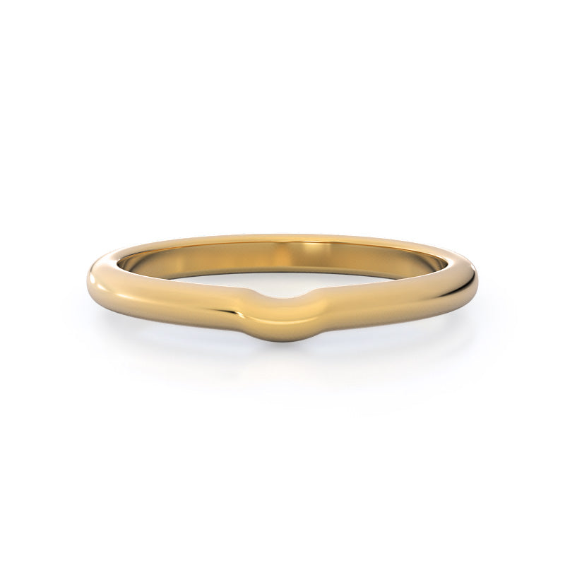 Luminous Six Prong Solitaire Wedding Band with 18KT Yellow Gold Cut Diamond in 14KT Yellow Gold view 1
