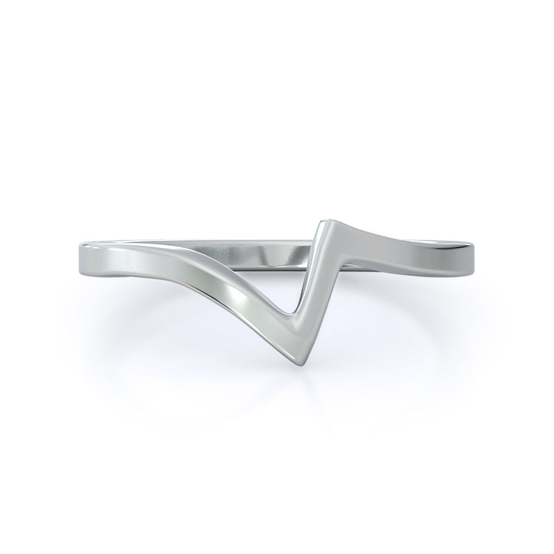 Flourish Solitaire Wedding Band with Platinum Cut Diamond in 14KT Platinum view 1
