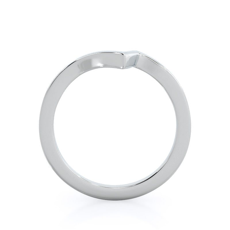 Flourish Solitaire Wedding Band with Platinum Cut Diamond in 14KT Platinum view 2

