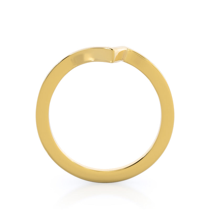 Flourish Solitaire Wedding Band with 18KT Yellow Gold Cut Diamond in 14KT Yellow Gold view 2
