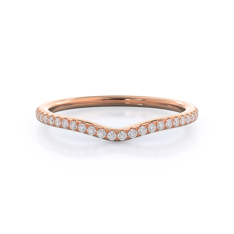 Regal Diamond Trellis Wedding Band with 18KT Rose Gold Cut Diamond in 14KT Rose Gold view 1
