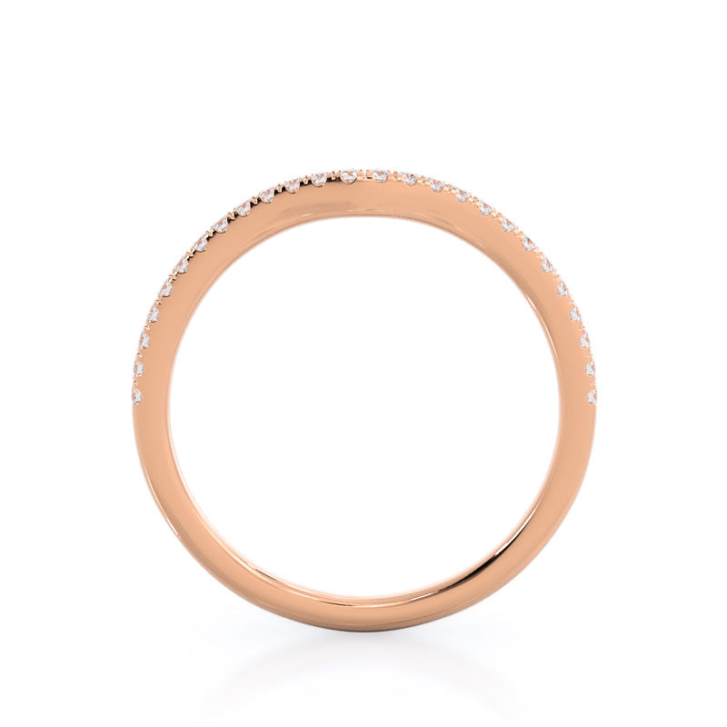 Regal Diamond Trellis Wedding Band with 18KT Rose Gold Cut Diamond in 14KT Rose Gold view 2
